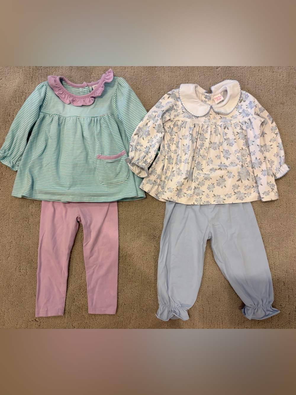 Stitchy Fish Baby Girl’s Long Sleeve Outfits 18 months ruffles collar pants